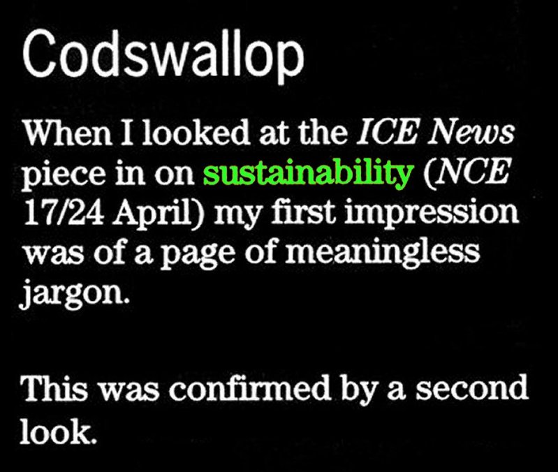 Sustainability codswallop NCE 2003 2